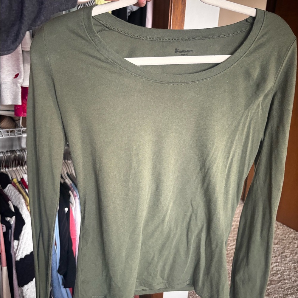 No Boundaries Olive Long Sleeve Tee